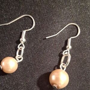 925 Silver and Cream Pearl Drop Earrings